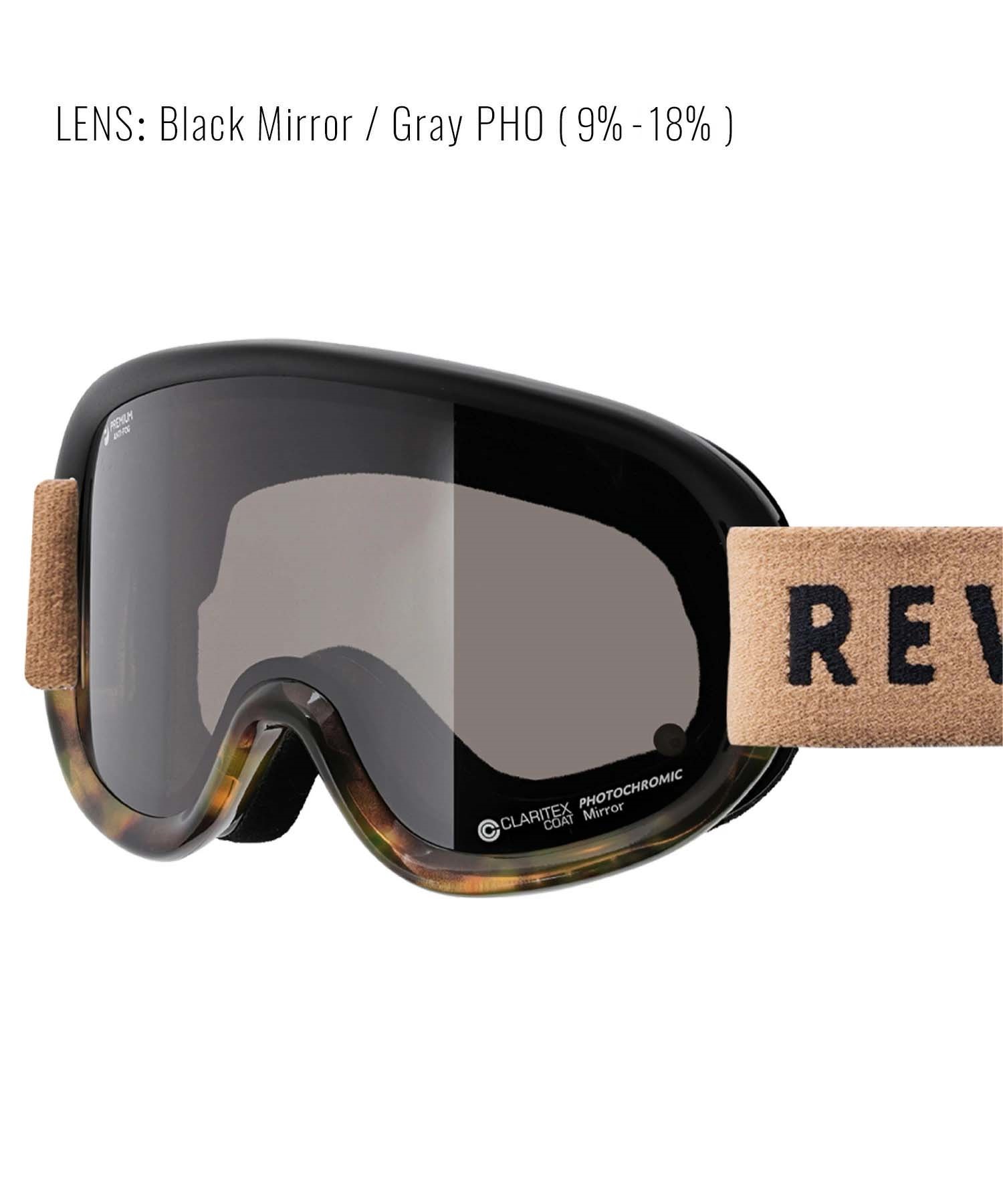 スノーボード ゴーグル ユニセックス REVOLT リボルト 平面レンズ 調光レンズ SUPER LIGHT FRAME ムラサキスポーツ 23-24モデル KK L8(BLACKMIRROR/GRAYPHO-F)