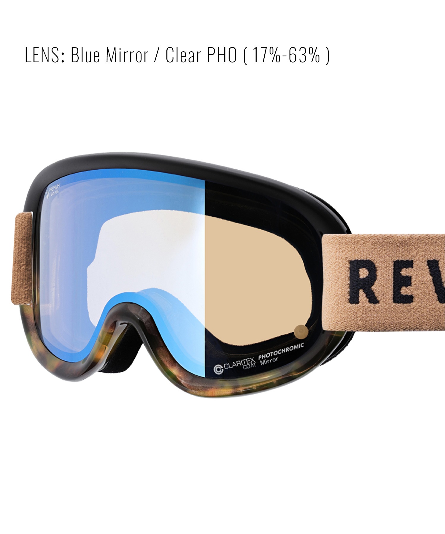 スノーボード ゴーグル ユニセックス REVOLT リボルト 平面レンズ 調光レンズ SUPER LIGHT FRAME ムラサキスポーツ 23-24モデル KK L8(BROWNMIRROR/CLEARPHO-F)