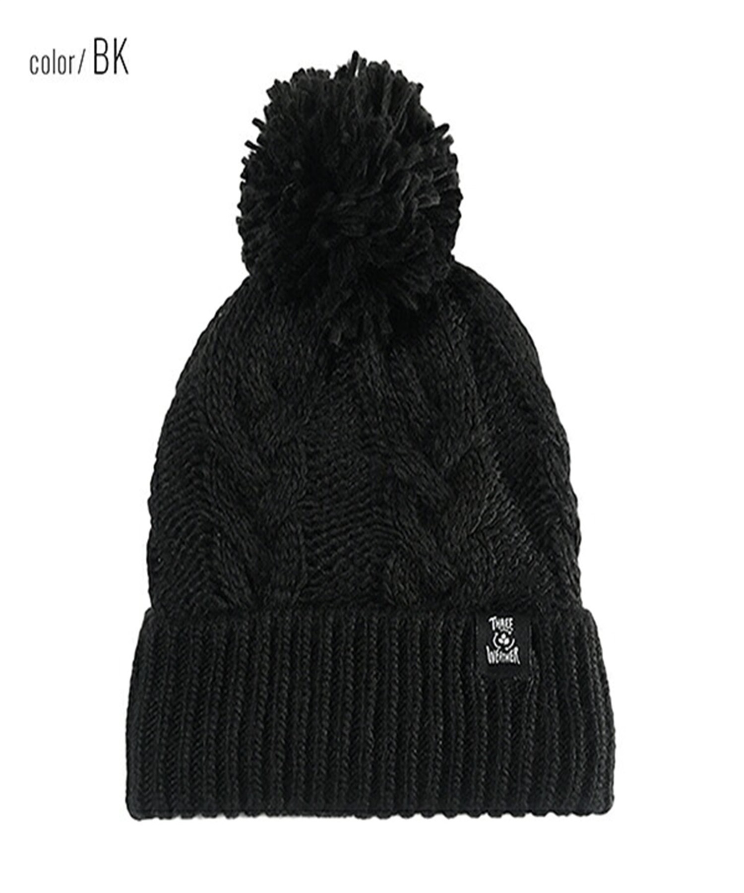 スノーボード ビーニー THREE WEATHER スリーウェザー FLEECE BEANIE TWB-017 23-24モデル ムラサキスポーツ KK A17(BK-ONESIZE)