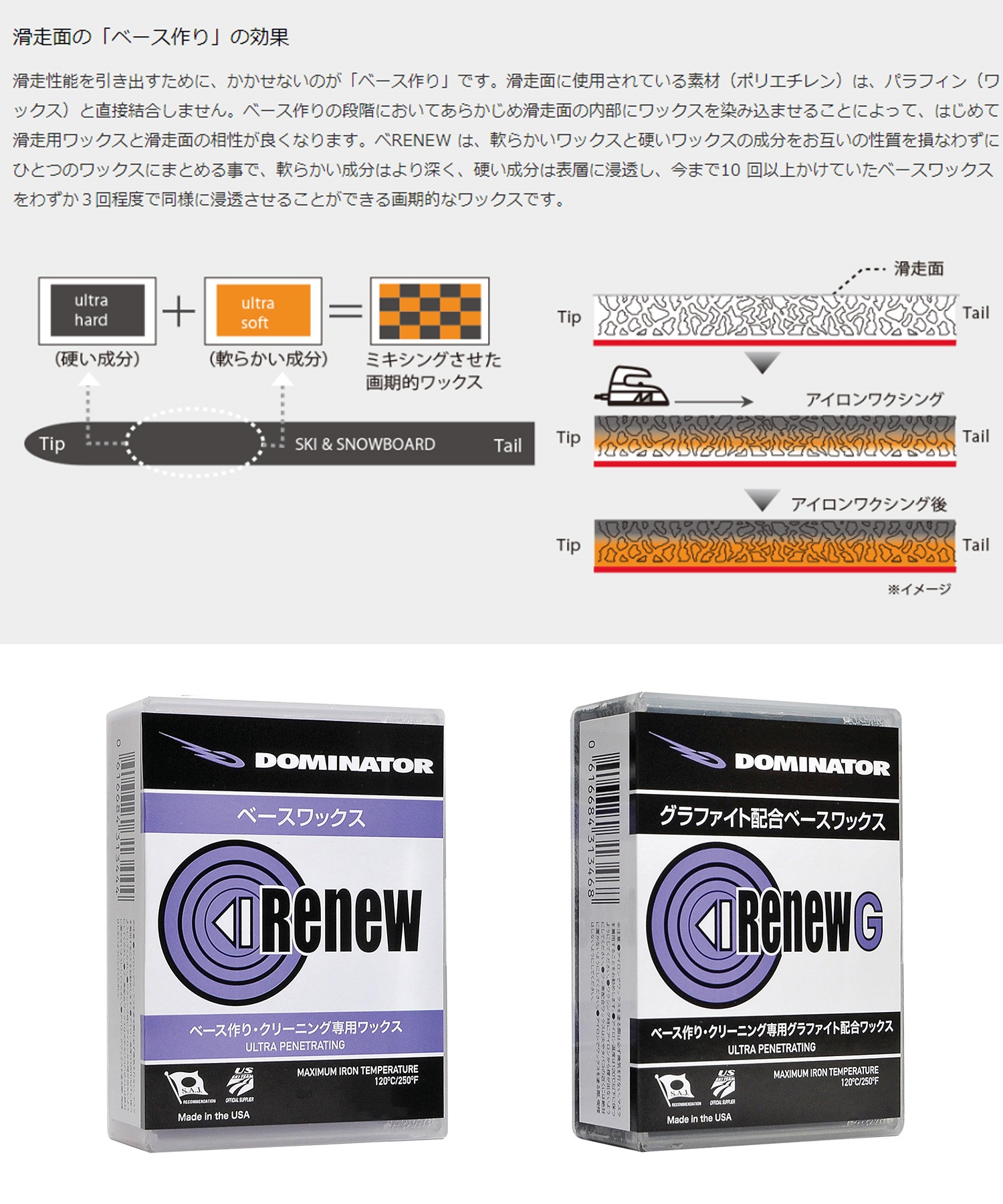 スノーボード WAX ベースワックス DOMINATOR ドミネーター RENEW 400g 23-24モデル ムラサキスポーツ KK I28(ONECOLOR-ONESIZE)