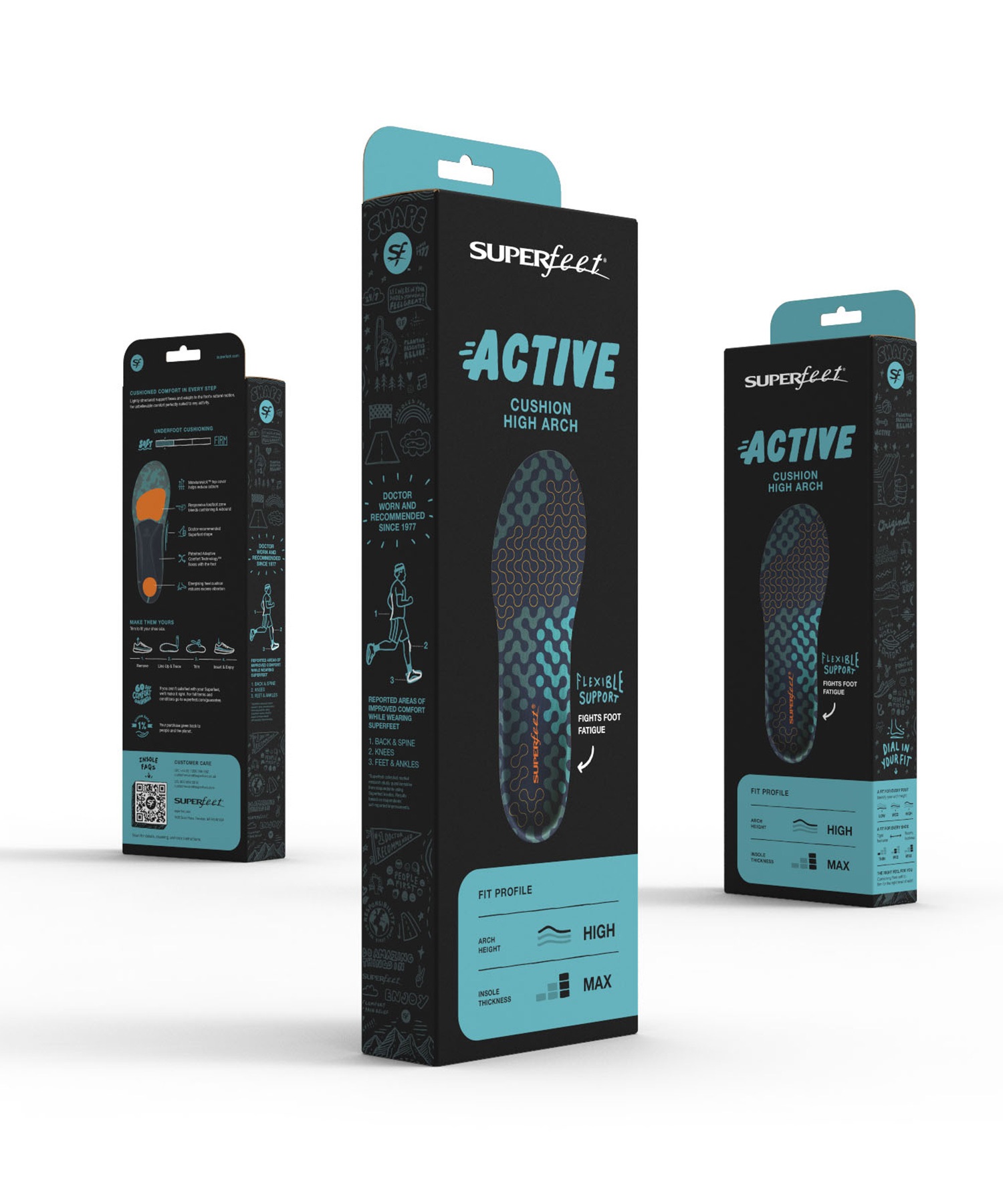 SUPERfeet スーパーフィート ACTV CUSHION HIGH スノーボード インソール 中敷き ムラサキスポーツ 23-24モデル KK K4(BL-C)