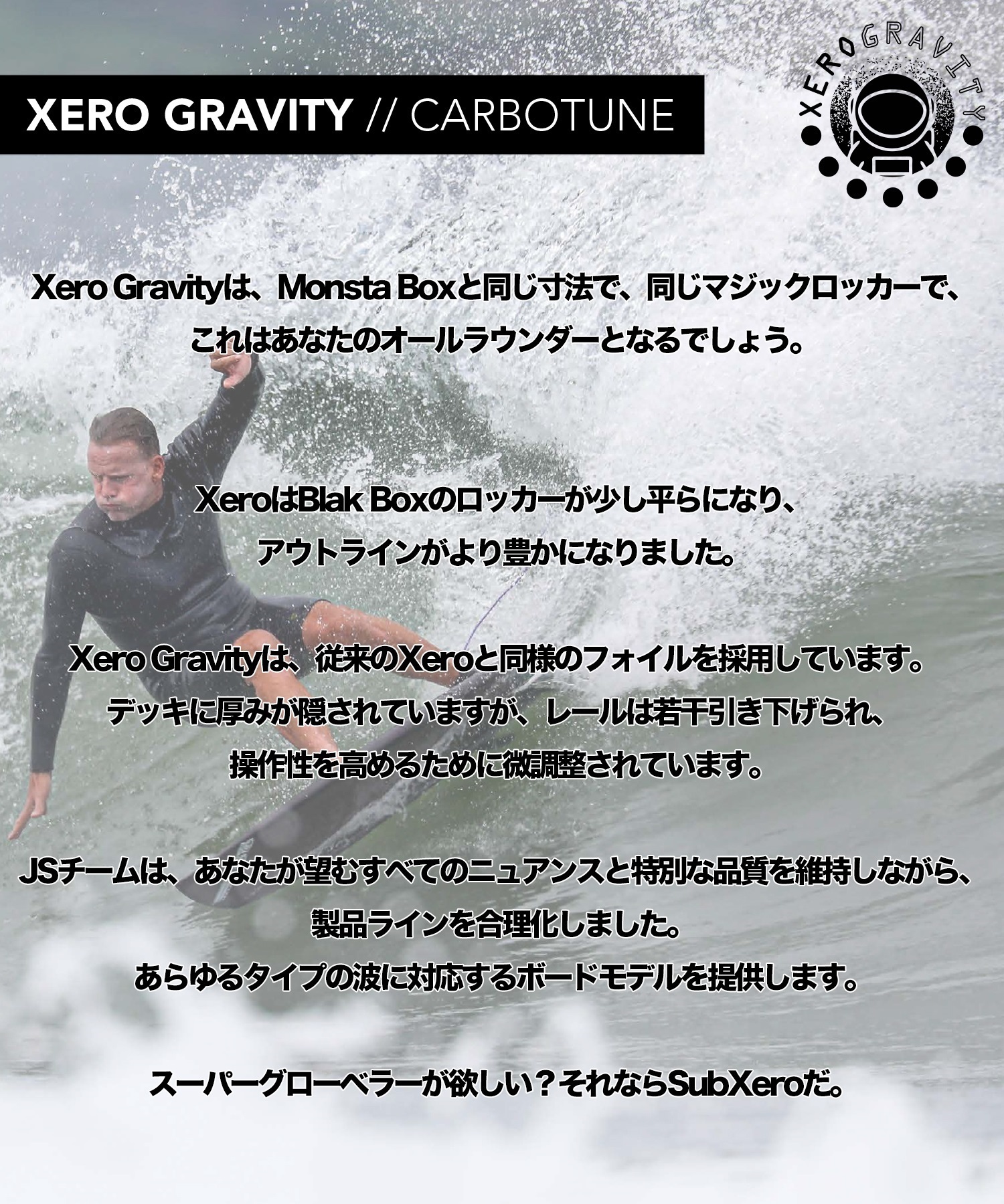 JS INDUSTRIES ジェイエスインダストリー XERO GRAVITY CARBOTUNE カーボン  サーフボード ショートボード FCS2 ムラサキスポーツ(CRB-5.7（B）)