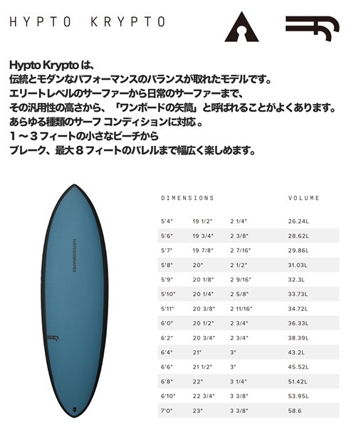 HAYDENSHAPES ヘイデンシェイプス HYPTO KRYPTO ヒプトクリフト BLE FutureFlex FCS2 サーフボード ショートボード KK D7(BL-5.04)