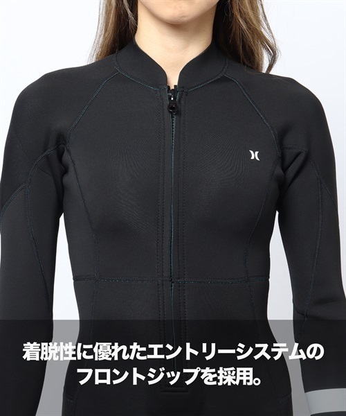 Hurley ハーレー ADVANTAGE+ 2mm GZLSAD23 ロングスリーブ スプリング レディース ウェットスーツ KK E1(BK-MS)