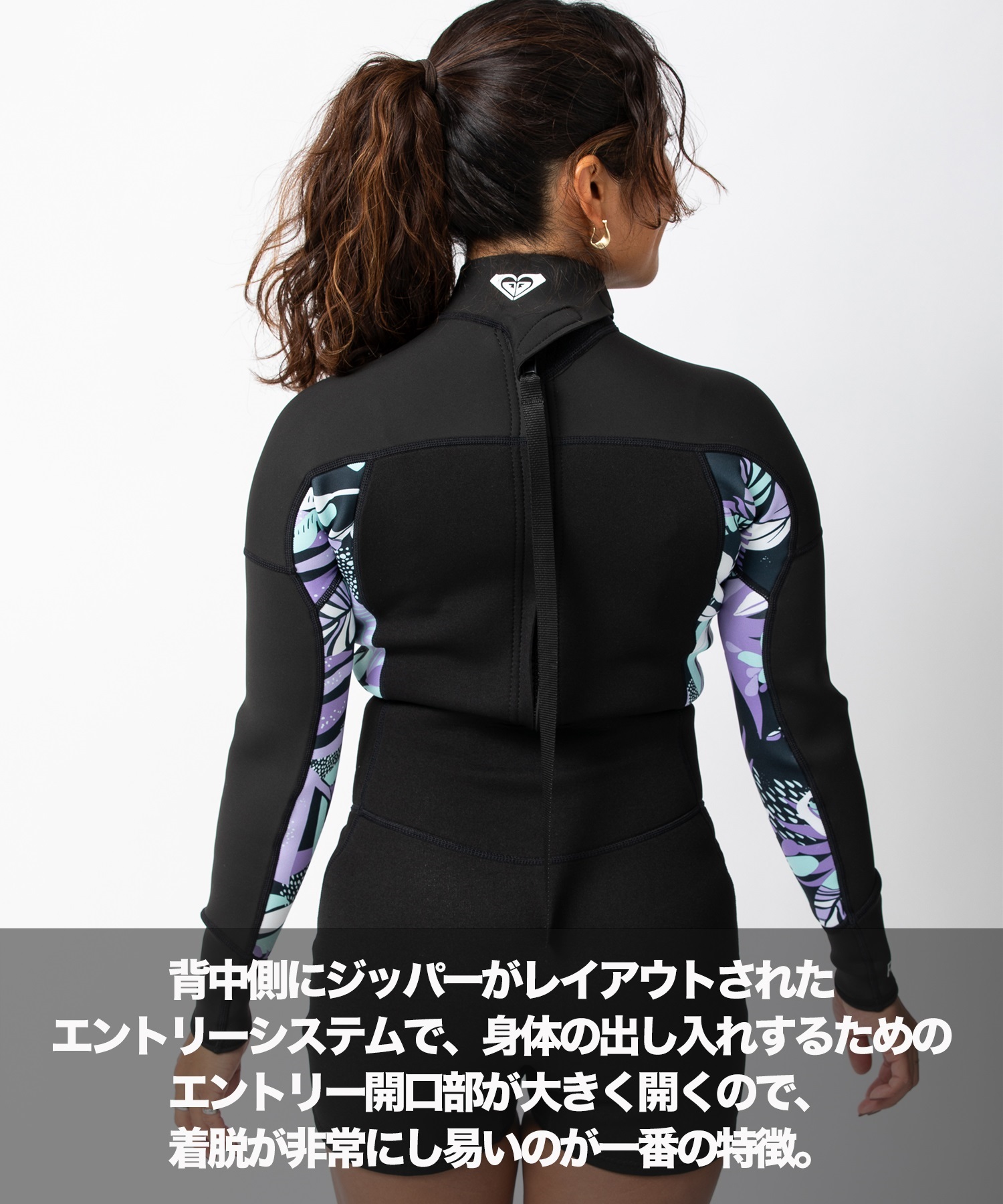 ROXY ロキシーBZ SWELL FL 2X2 RWT241709 レディース ウェットスーツ ロングスプリング ムラサキスポーツ(BLK-M)