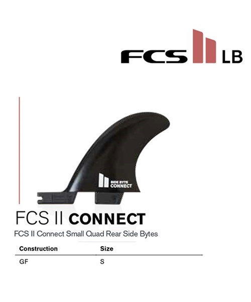 フィン FCS エフシーエス FCS II LB CONNECT SIDE BYTE  QUAD REAR SET BLK FCON-BK01-SSRSR GG E30(BLK-S)