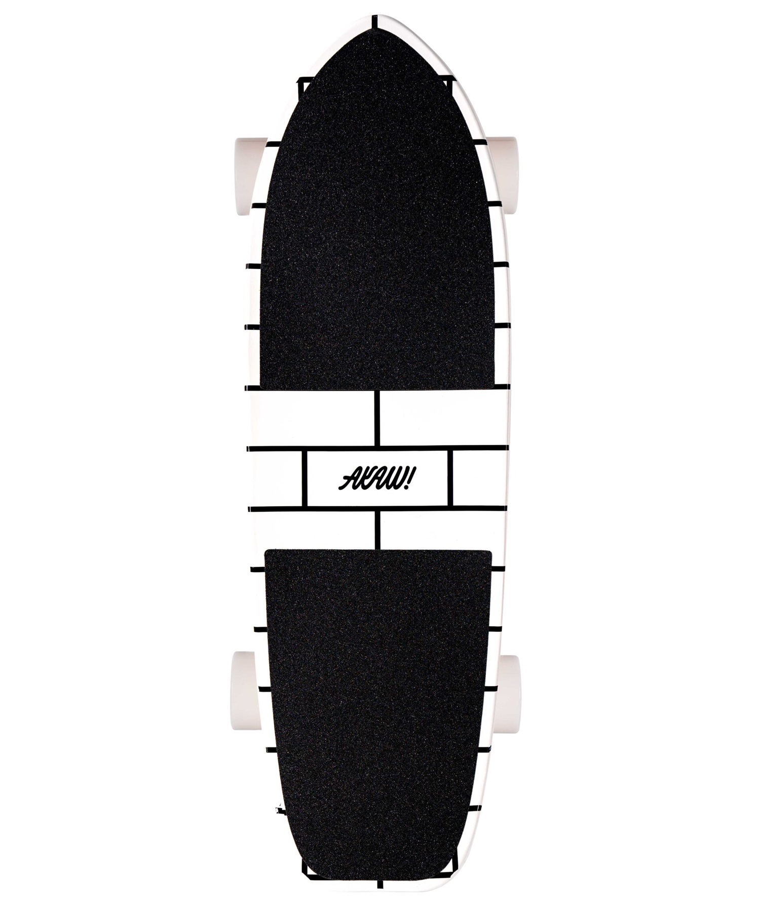 ロング スケートボード ランド スケート LAND SKATE AKAW アカウ BRICKWAVE FOR FUN 9.625inch KK J5(WHT-ONESIZE)