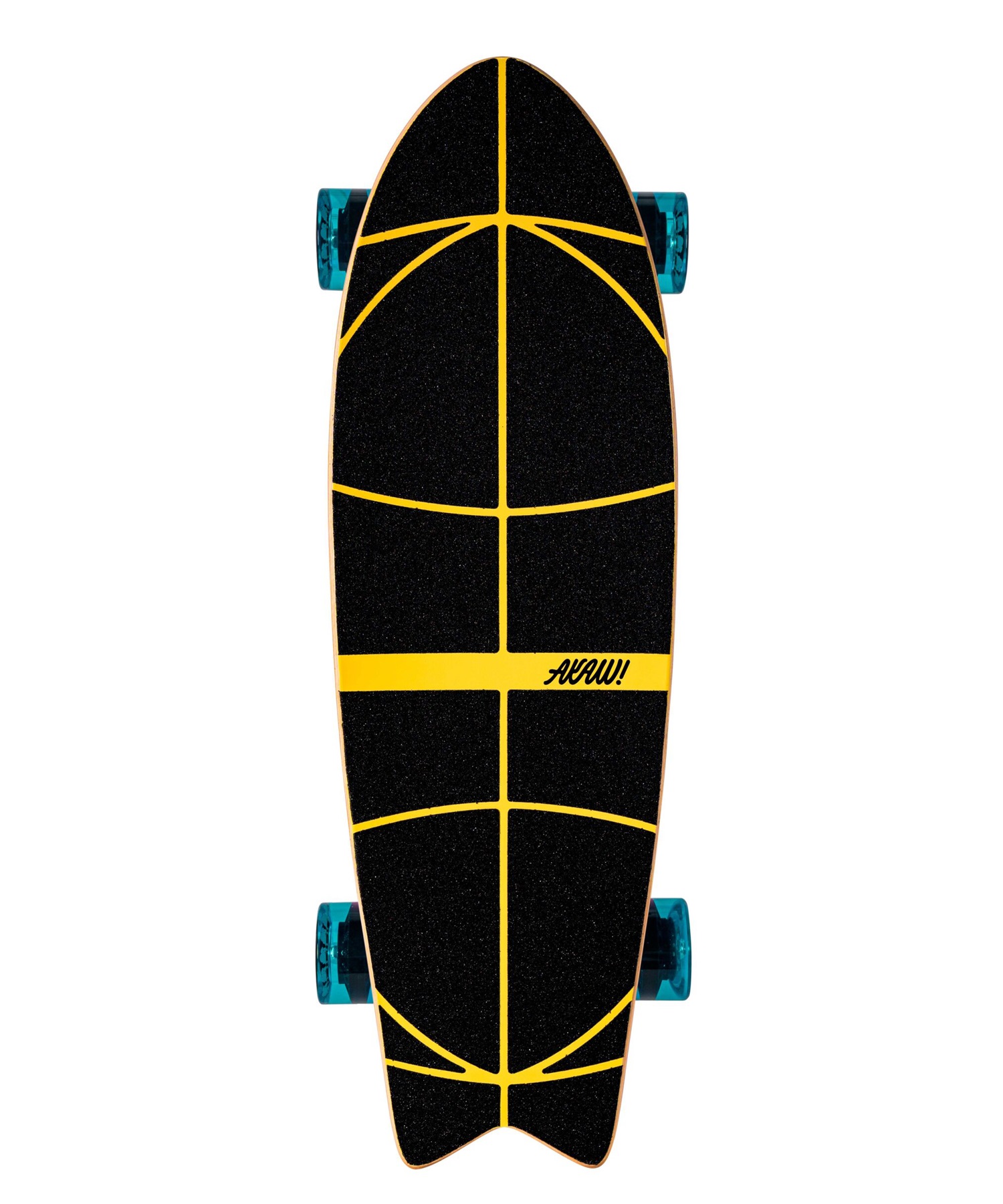 ロング スケートボード LAND SKATE AKAW アカウ CONCRETE BEACH PINK YEL 9.5inch KK J5(PNK-9.50inch)