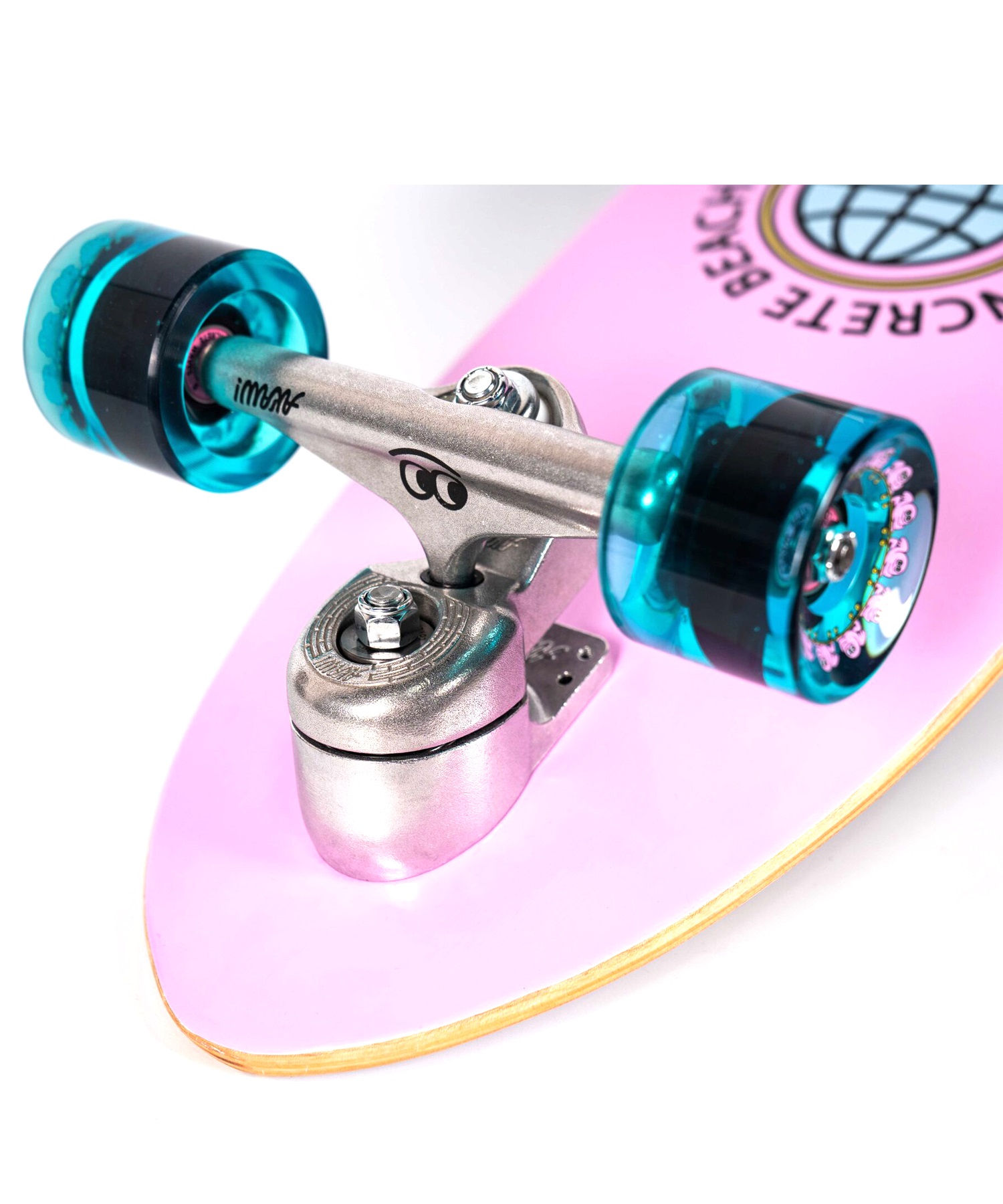 ロング スケートボード LAND SKATE AKAW アカウ CONCRETE BEACH PINK YEL 9.5inch KK J5(PNK-9.50inch)