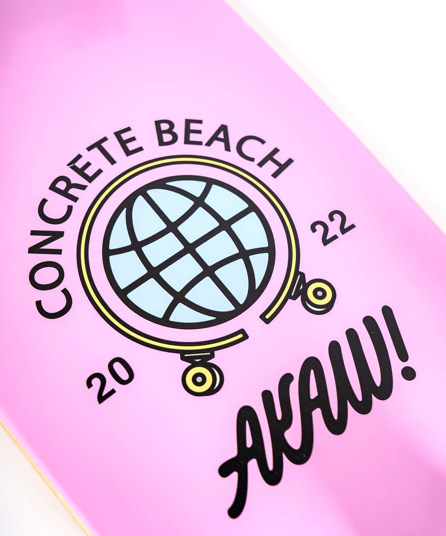AKAW アカウ ロング スケートボード LAND SKATE CONCRETE BEACH PINK YEL 9.5inch J5(PNK-9.50inch)