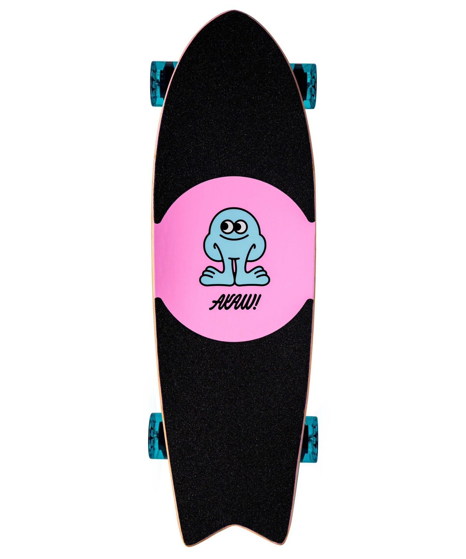 ロング スケートボード LAND SKATE AKAW アカウ CONCRETE WAVE BLUE PINK 10inch KK J5(BLE-10.00inch)