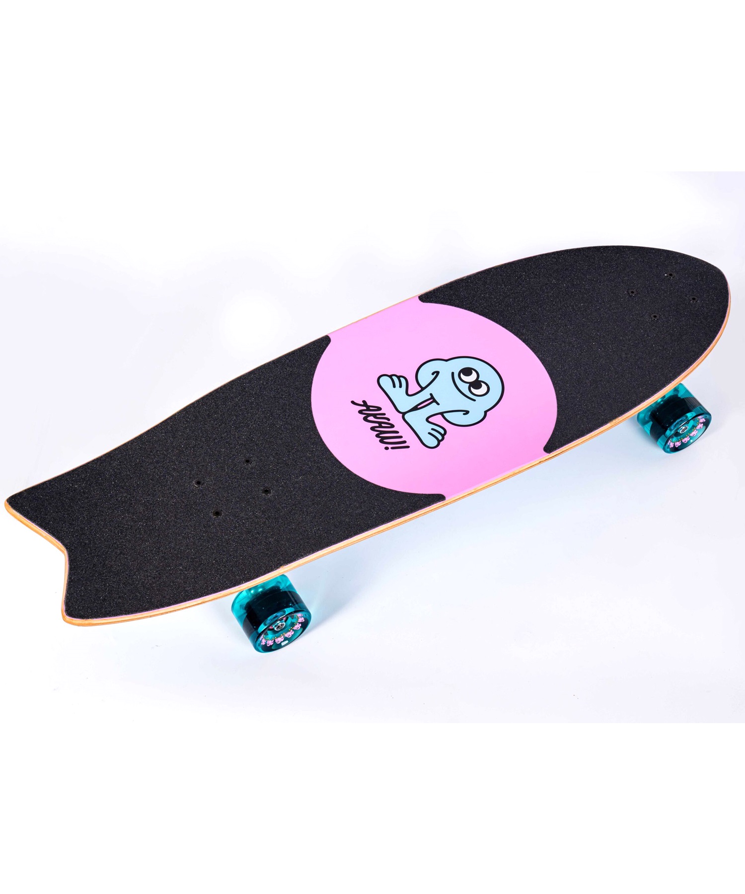 ロング スケートボード LAND SKATE AKAW アカウ CONCRETE WAVE BLUE PINK 10inch KK J5(BLE-10.00inch)