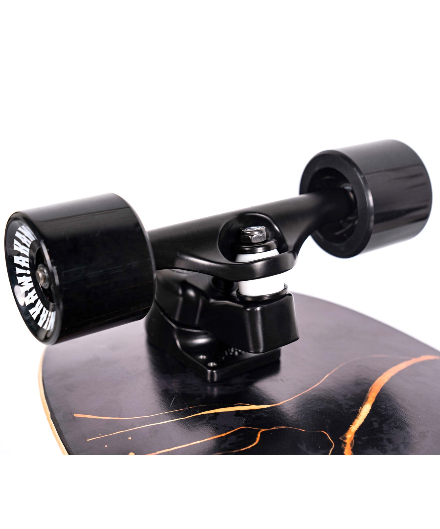 ロング スケートボード ランド スケート LAND SKATE  AKAW アカウ MARBLE WAVE BLACK 9.625inch KK J5(BLK-ONESIZE)