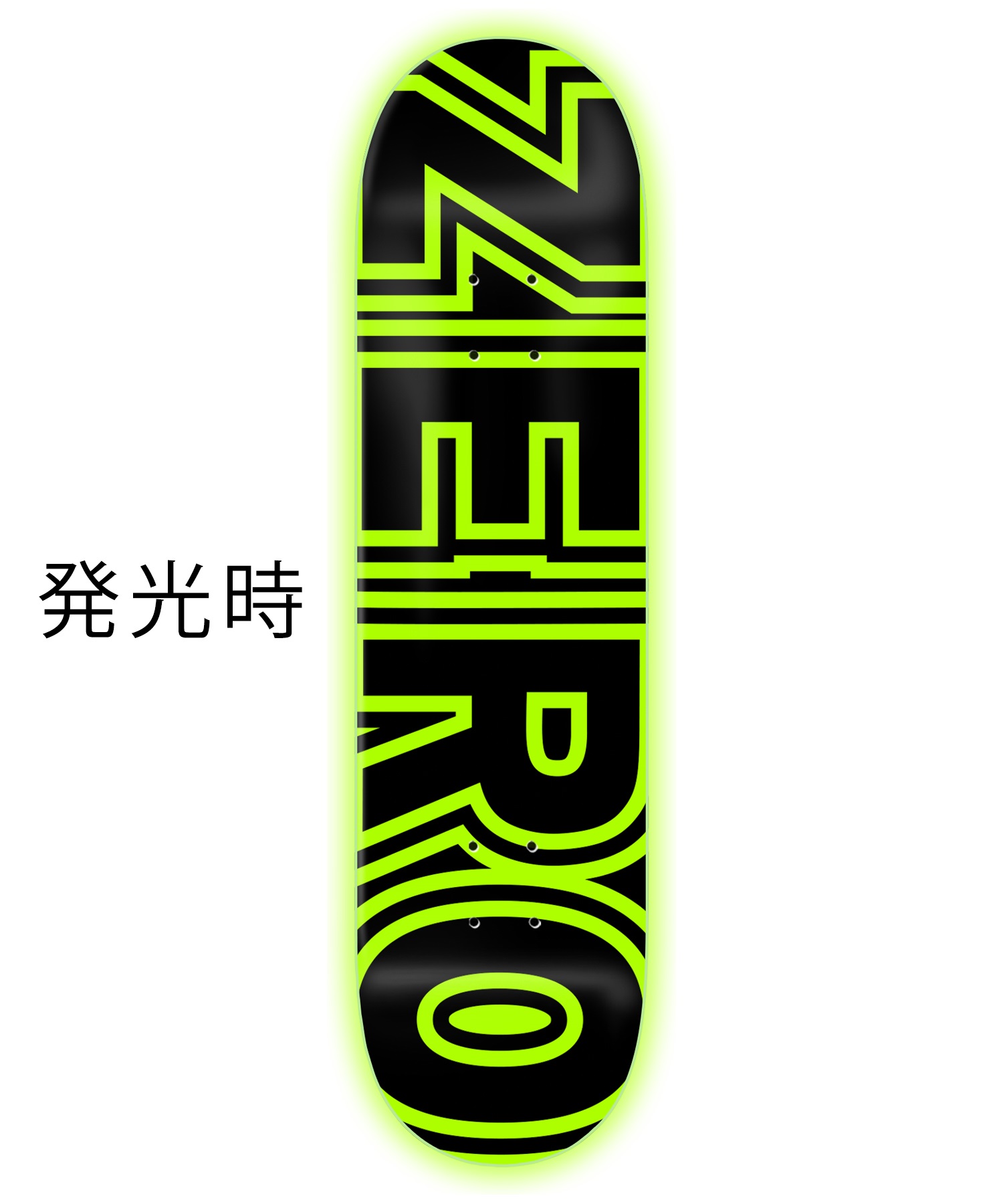 ZERO ゼロ スケートボード デッキ GITD BOLD D6121 8.0inch 蓄光ロゴ(ONECOLOR-8.00inch)