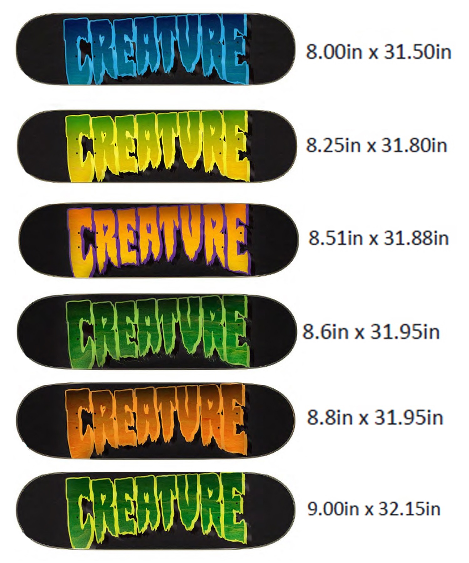 CREATURE クリーチャー スケートボード デッキ LOGO OUTLINE STUMPS(ONECOLOR-8.6inch)