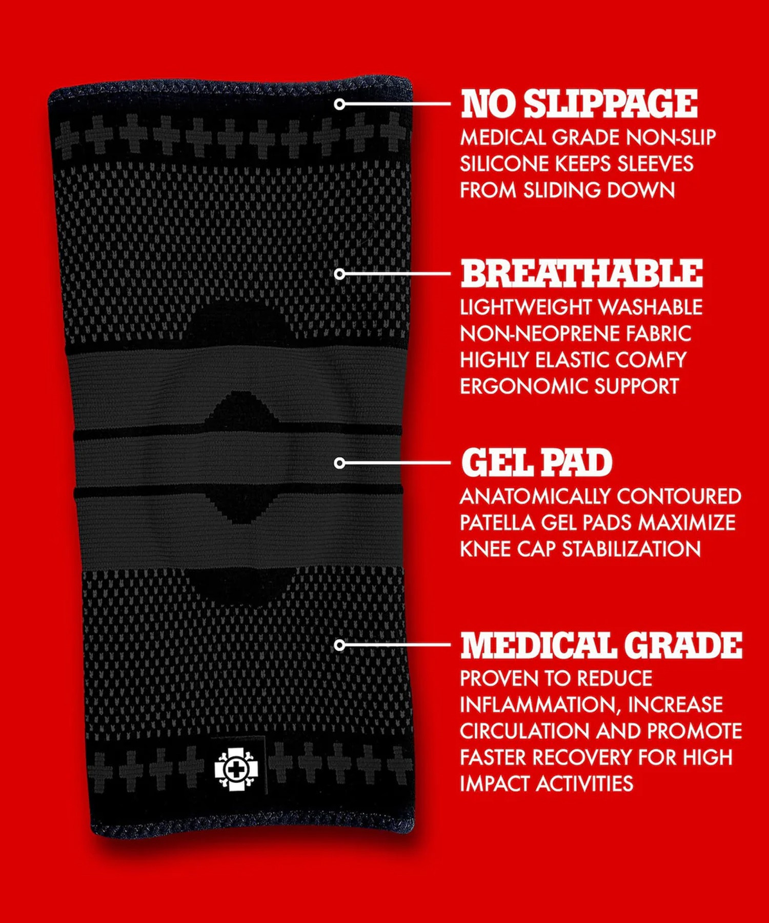 スケートボード サポーター 膝用 OLD BONES オールドボーンズ COMPRESSION KNEE SLEEVE KK K18