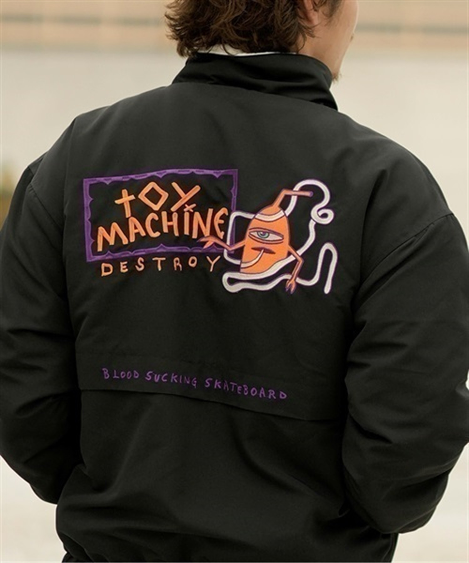 【ムラサキスポーツ限定】TOY MACHINE/トイマシーン ジャケット ビッグシルエット リバーシブル フリース MTMFDJK10(BLACK-M)