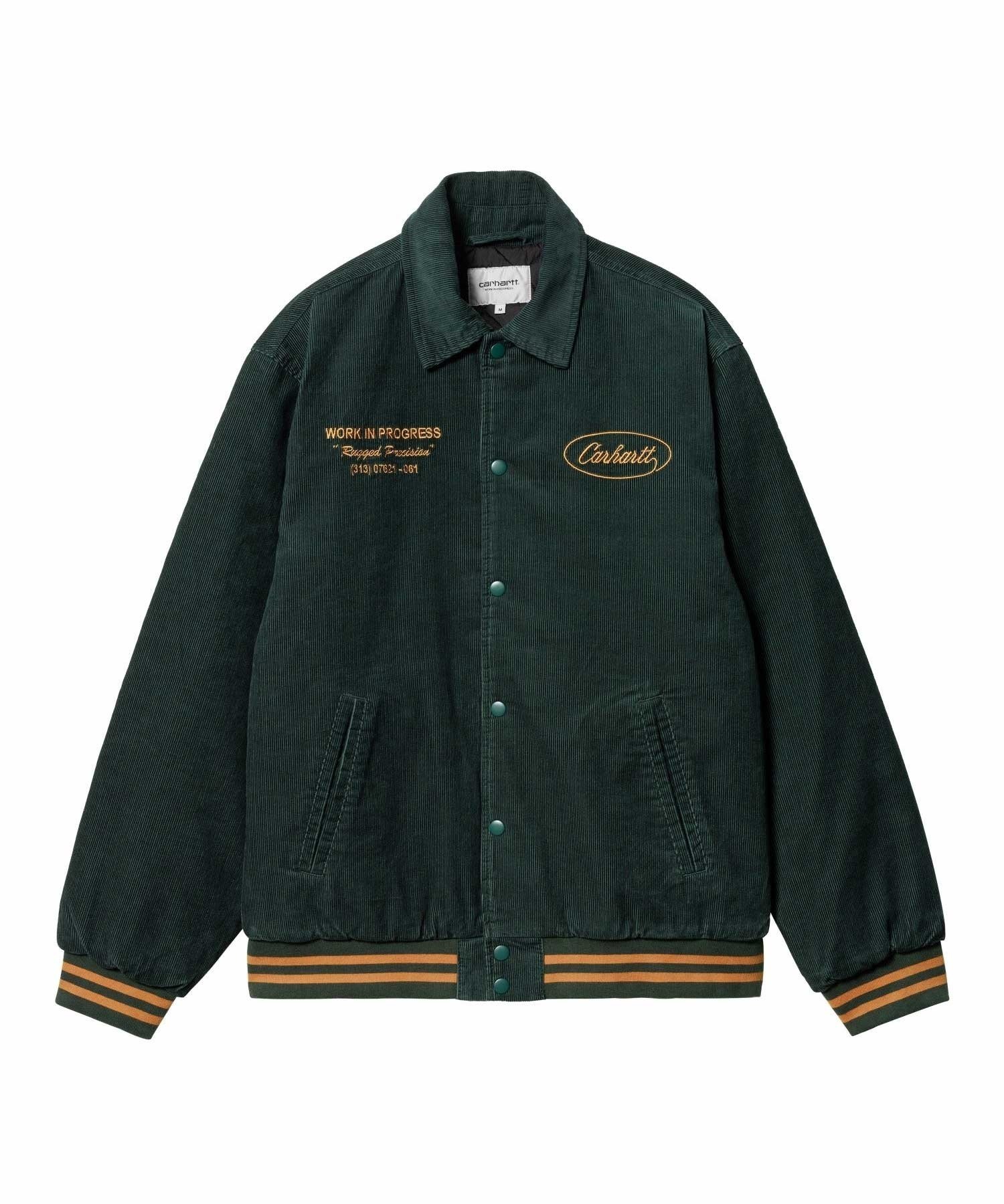 Carhartt WIP/カーハートダブリューアイピー RUGGED LETTERMANJACKET バーシティ ジャケット コーデュロイ メンズ ジャケット I032436(DGREN-S)