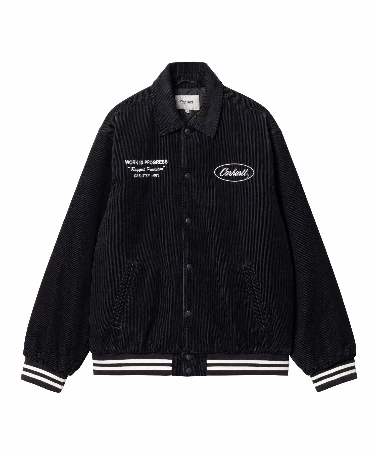 Carhartt WIP/カーハートダブリューアイピー RUGGED LETTERMANJACKET バーシティ ジャケット コーデュロイ メンズ ジャケット I032436(NAVY-S)