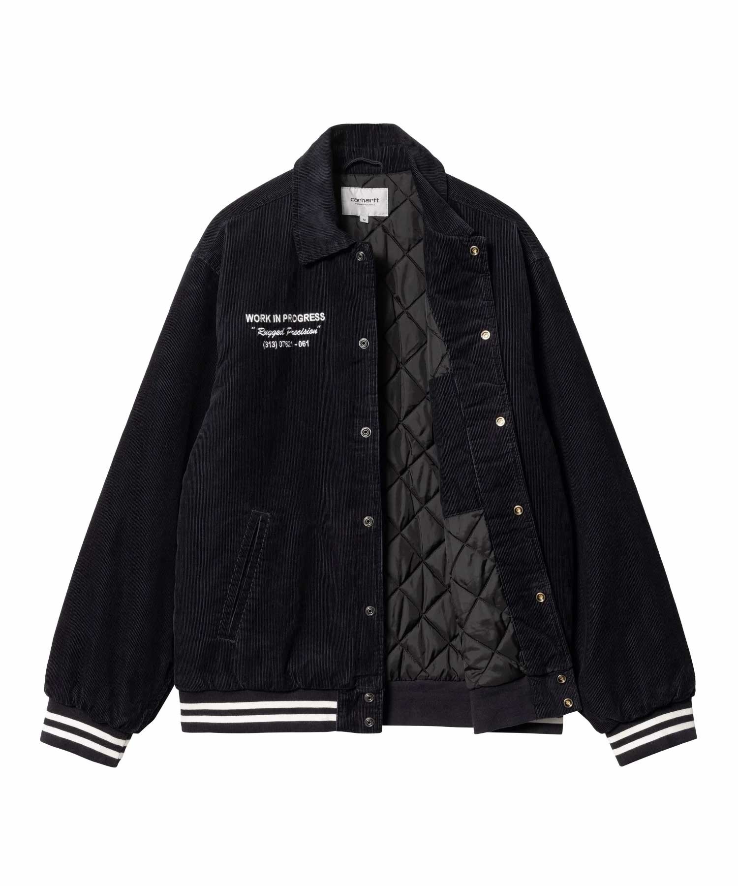 Carhartt WIP/カーハートダブリューアイピー RUGGED LETTERMANJACKET バーシティ ジャケット コーデュロイ メンズ ジャケット I032436(NAVY-S)