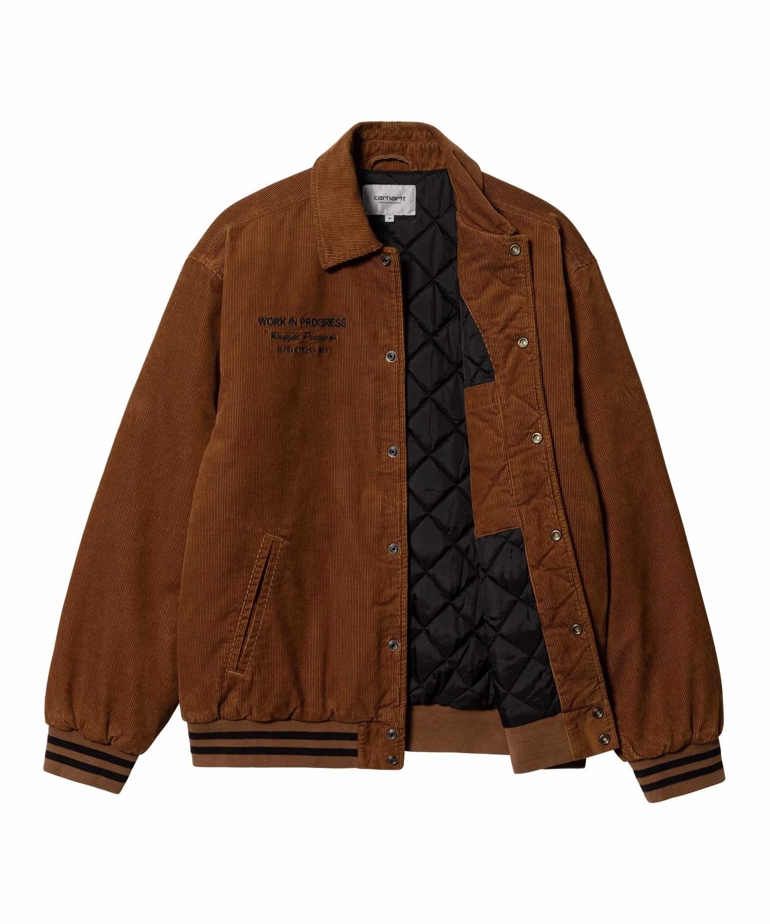 Carhartt WIP/カーハートダブリューアイピー RUGGED LETTERMANJACKET バーシティ ジャケット コーデュロイ メンズ  ジャケット I032436(BROWN-S)