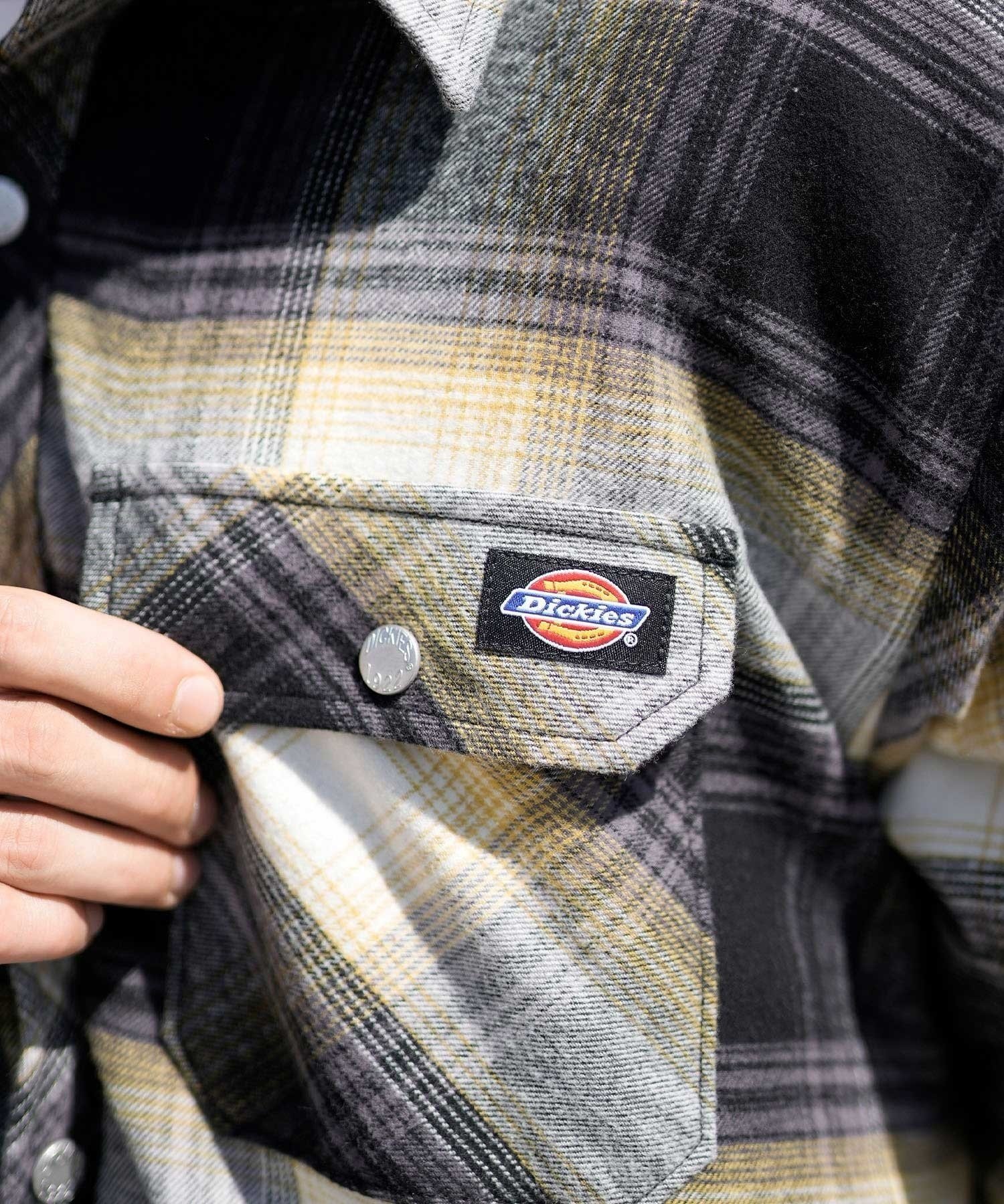 Dickies/ディッキーズ メンズ シャツ ジャケット 裏キルトフードシャツ チェック柄 80232900 ムラサキスポーツ限定(20YE-M)