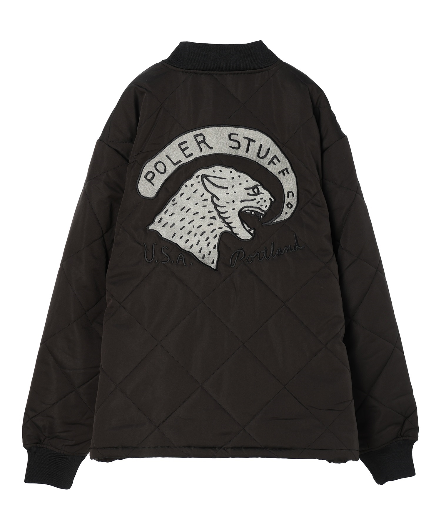 【マトメガイ対象】POLER ポーラー NY/NWDIAMOND QUILTED JKT 233MCV0016 メンズ ジャケット(BLACK-M)