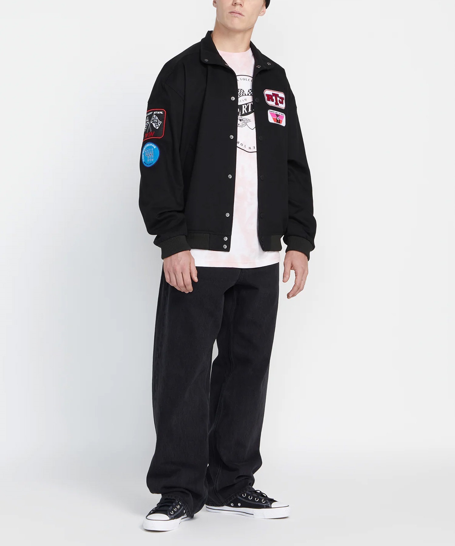 VOLCOM/ボルコム コラボ PATCH JACKET BLACK メンズ レーシングジャケット ブラック A1632302(BLK-M)