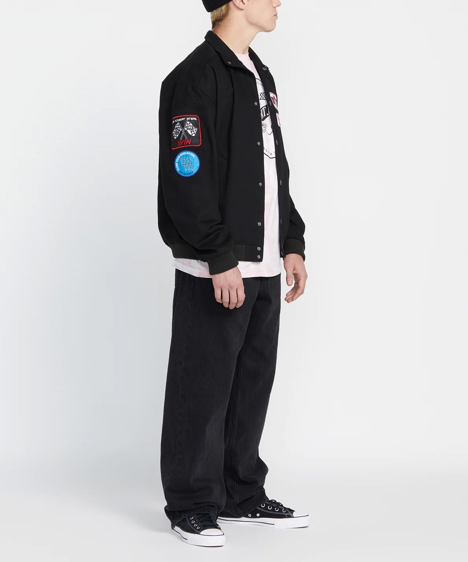 VOLCOM/ボルコム コラボ PATCH JACKET BLACK メンズ レーシングジャケット ブラック A1632302(BLK-M)