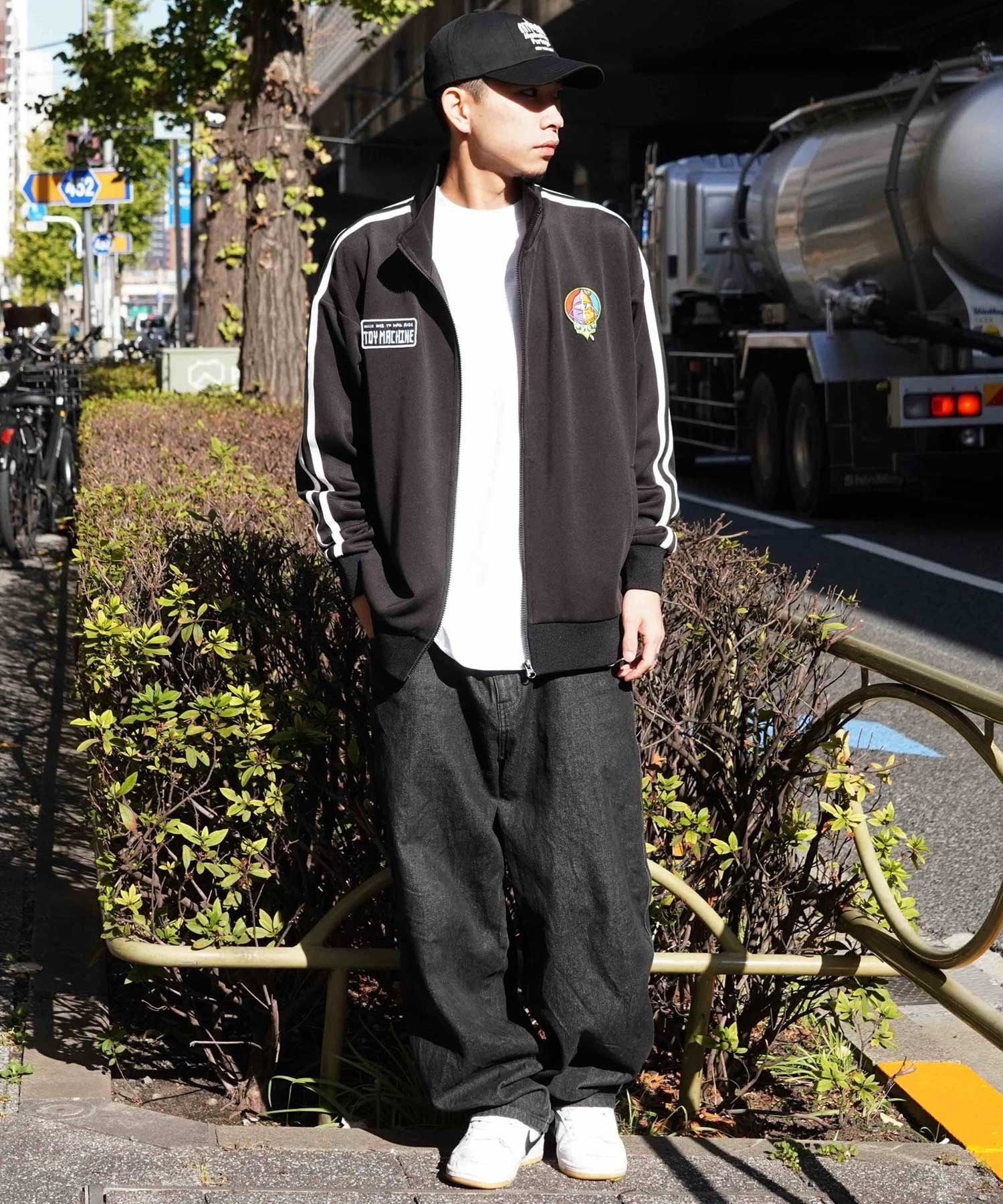 【マトメガイ対象】TOY MACHINE/トイマシーン DESTROY JERSEY TRACK JACKET トラックジャケット ビックシルエット ジップアップ MTMPJK1(BLACK-M)