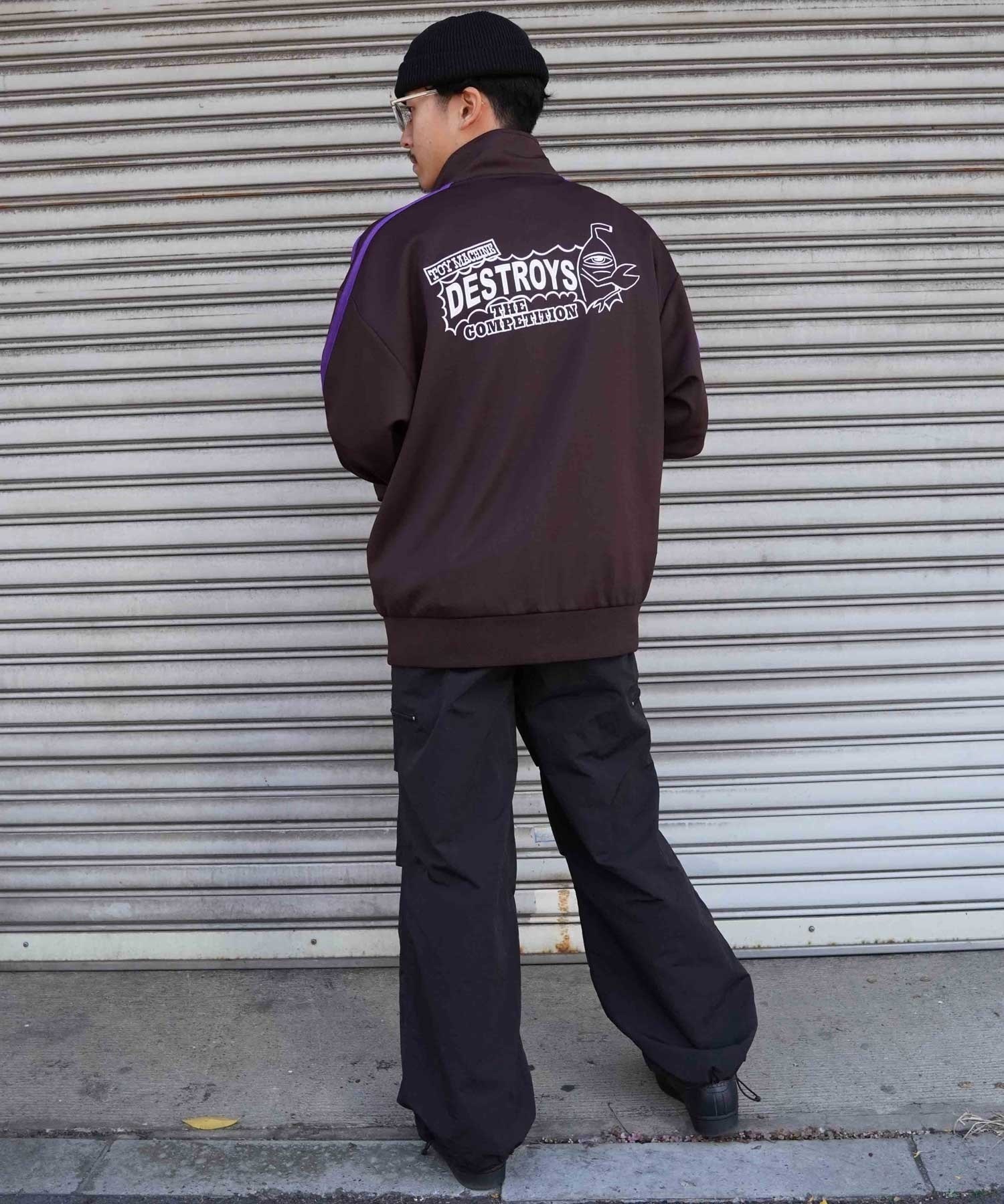 【マトメガイ対象】TOY MACHINE/トイマシーン DESTROY JERSEY TRACK JACKET トラックジャケット ビックシルエット ジップアップ MTMPJK1(BROWN-M)