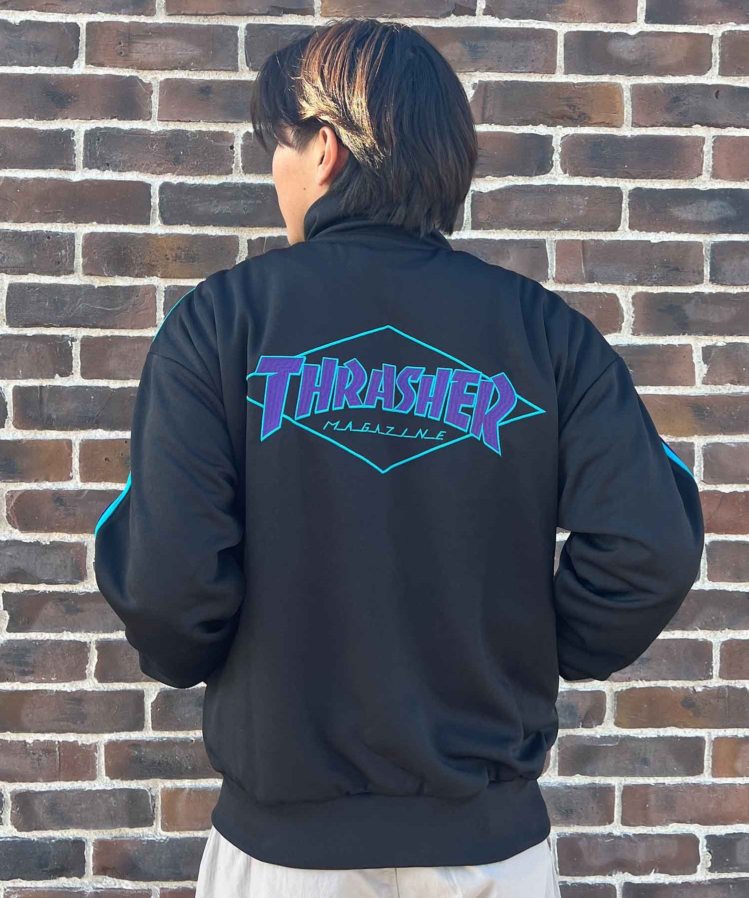 【ムラサキスポーツ別注】THRASHER スラッシャー メンズ トラックジャケット ビッグシルエット スポーツミックス THM-24SPJKT01(BRN-M)