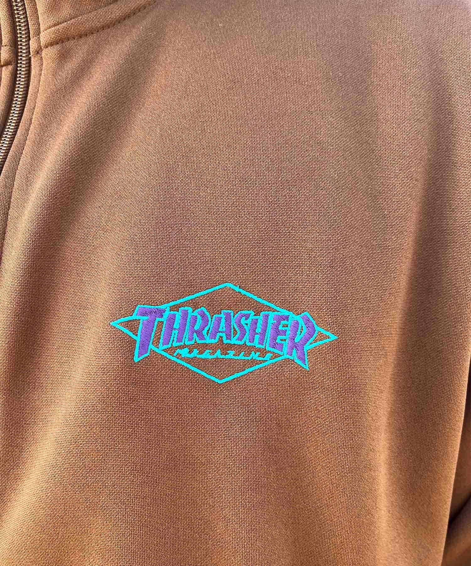 【ムラサキスポーツ別注】THRASHER スラッシャー メンズ トラックジャケット ビッグシルエット スポーツミックス THM-24SPJKT01(BLK-M)