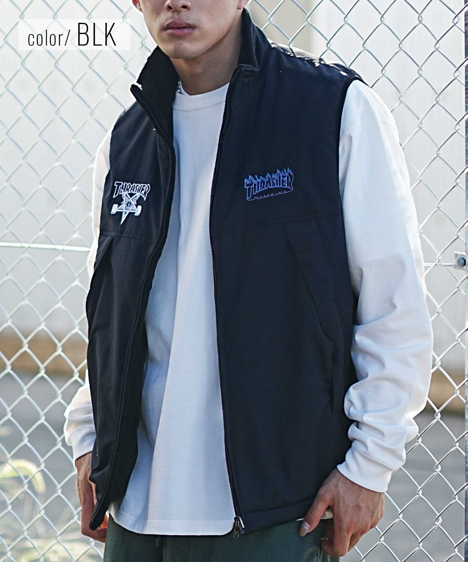 THRASHER/スラッシャー メンズ リバーシブル ベスト ナイロン