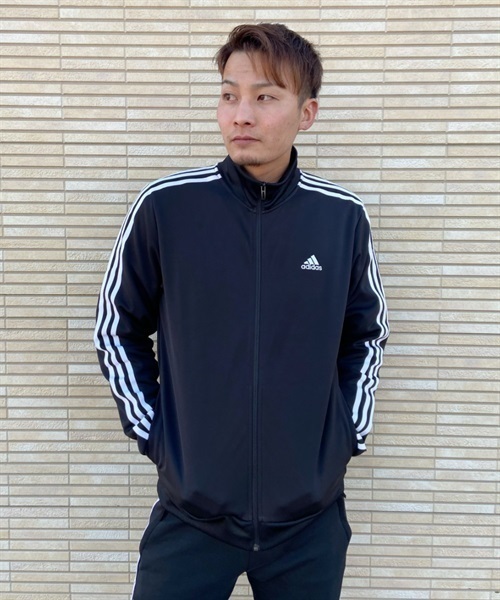 adidas アディダス Must Haves 3-Stripes Warm Up Jacket ジャケット JKL57 トラックジャケット GN0749 メンズ IX1 B11(GN0749BLACK-M)