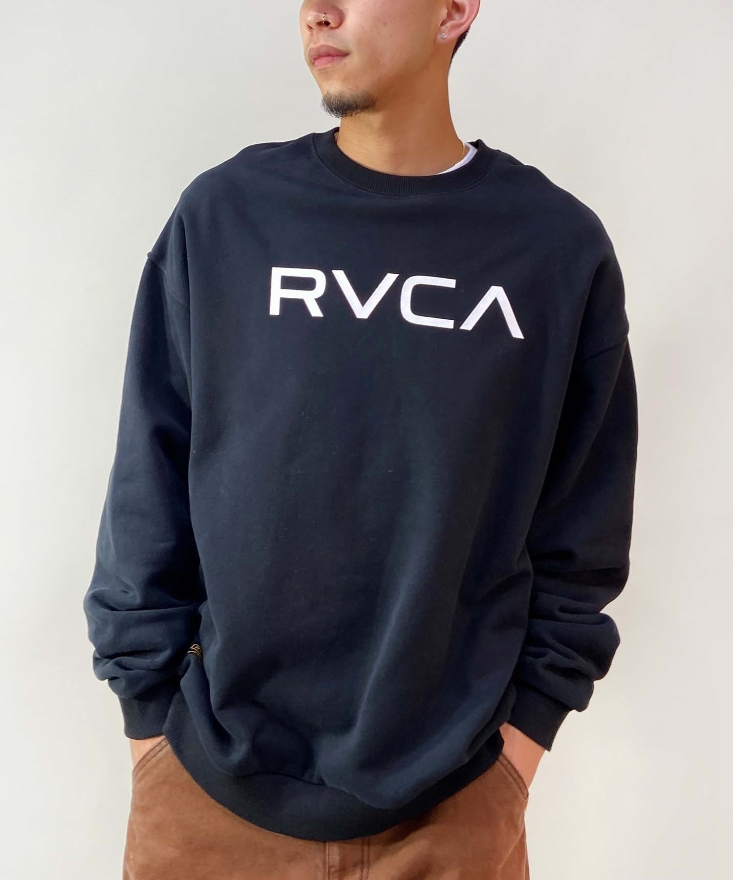 RVCA/ルーカ BIG RVCA CR メンズ トレーナー クルーネック スウェット オーバーサイズ 裏起毛 BD042-151(GSG0-S)