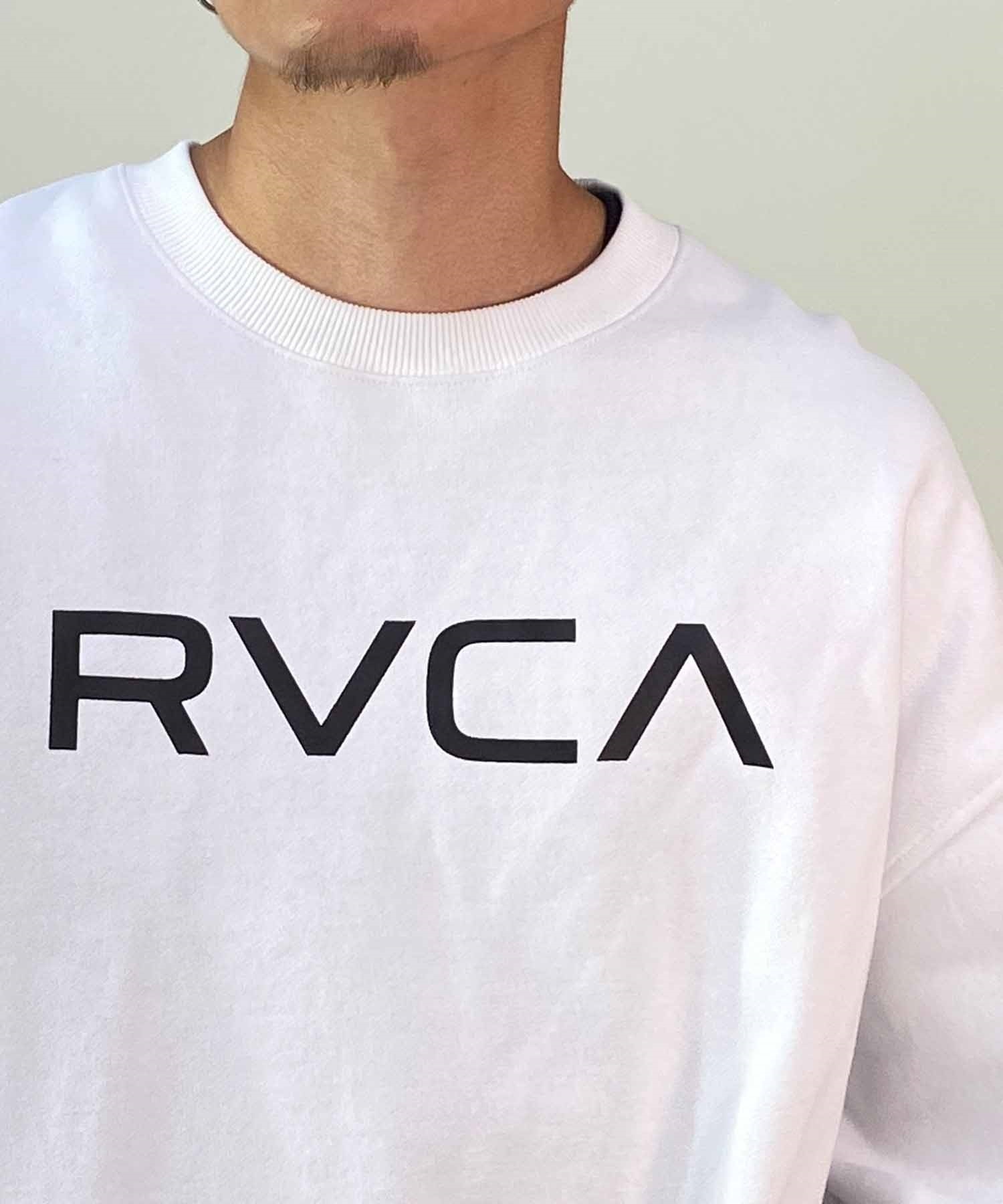 【クーポン対象】RVCA/ルーカ BIG RVCA CR メンズ トレーナー クルーネック スウェット オーバーサイズ 裏起毛 BD042-151(WHT-S)