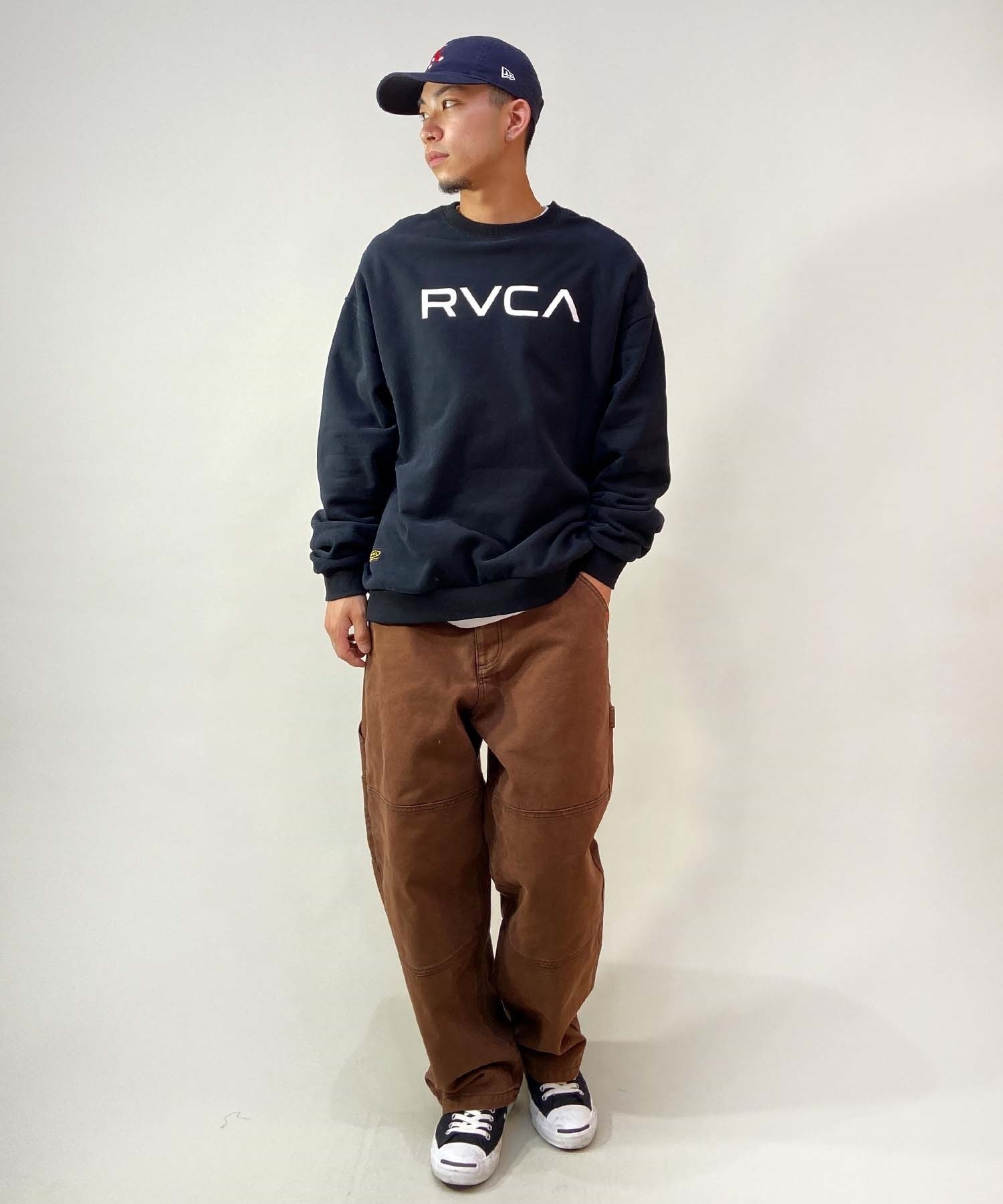 RVCA/ルーカ BIG RVCA CR メンズ トレーナー クルーネック スウェット オーバーサイズ 裏起毛 BD042-151(WHT-S)