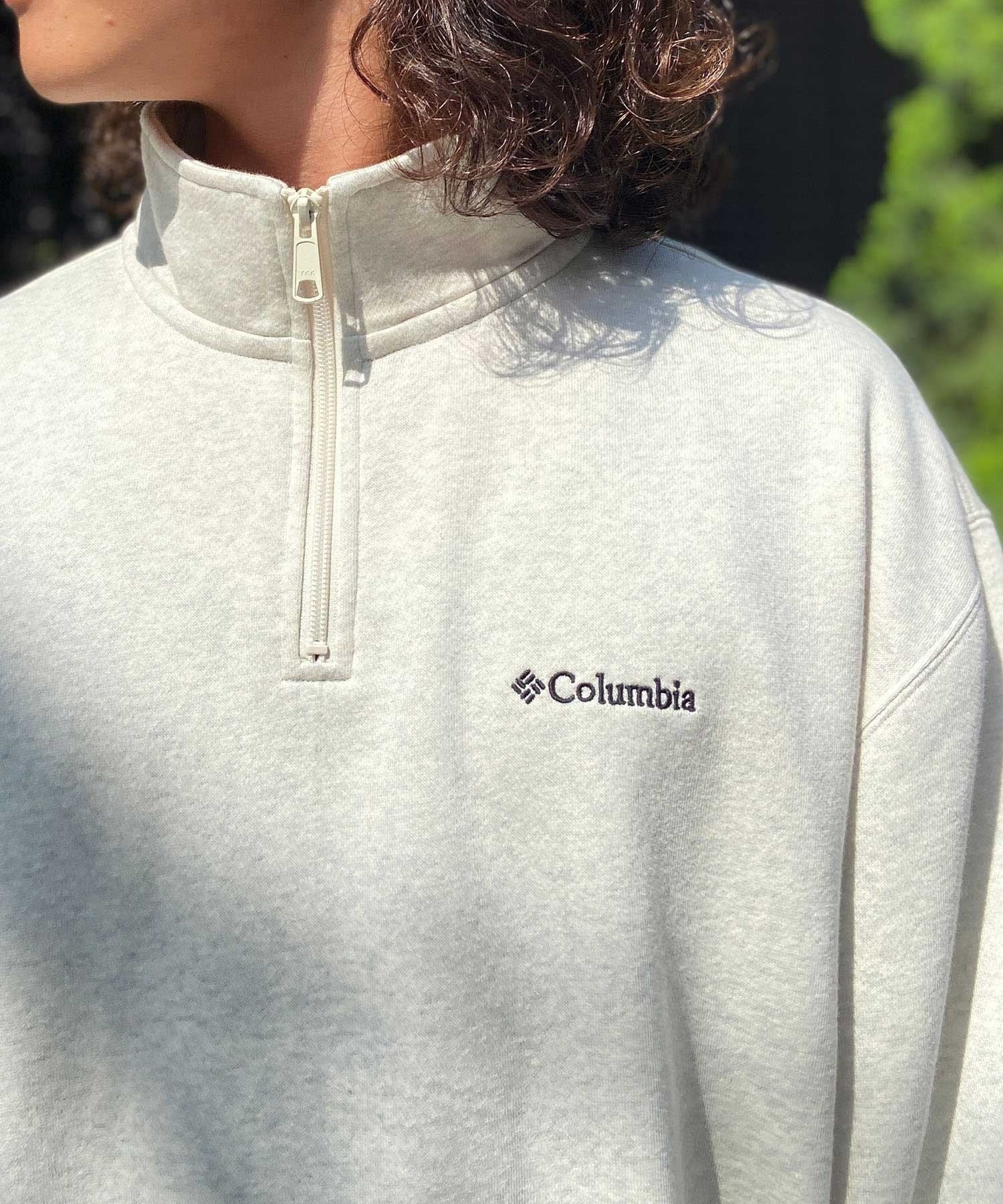 columbia/コロンビア SUNRISE EDGE HALF ZIP SWEATSHI トレーナー ハーフジップ裏起毛 ワンポイント 刺繍 UVカット PM4748(022-XS)