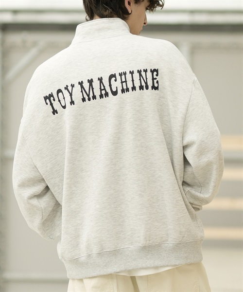 【ムラサキスポーツ限定】TOY MACHINE/トイマシーン トレーナー ハーフジップ スウェット クルーネック ビッグシルエット ワンポイント 裏起毛 MTMFDSW8(OLIVE-M)