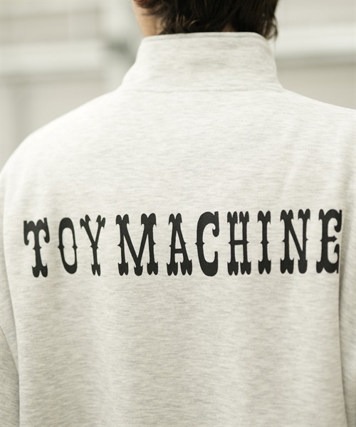 【ムラサキスポーツ限定】TOY MACHINE/トイマシーン トレーナー ハーフジップ スウェット クルーネック ビッグシルエット ワンポイント 裏起毛 MTMFDSW8(OLIVE-M)