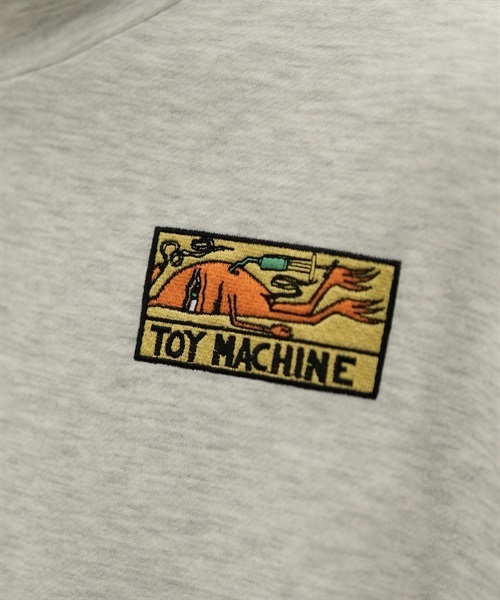 【ムラサキスポーツ限定】TOY MACHINE/トイマシーン トレーナー ジップアップ スウェット ビッグシルエット ワンポイント 裏起毛 MTMFDSW9(ASH-M)