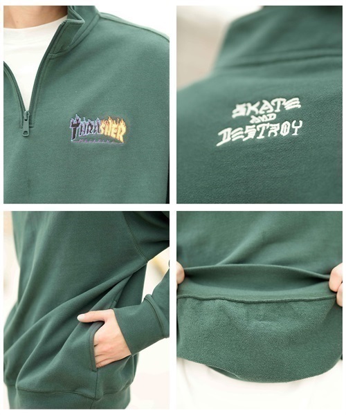 THRASHER/スラッシャー ハーフジップスウェット ビッグ