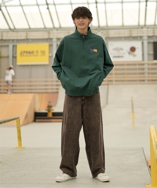 THRASHER/スラッシャー ハーフジップスウェット ビッグシルエット ワン