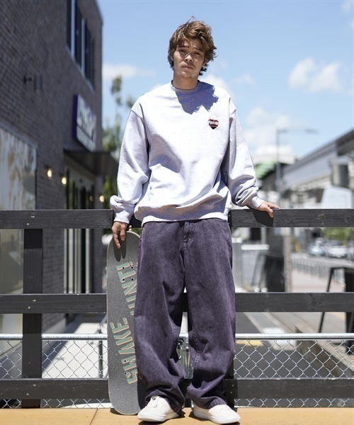 THRASHER/スラッシャー スウェットトレーナー クルーネック ビッグシルエット ワンポイント 23MS-CR1【ムラサキスポーツ別注(OFF-M)