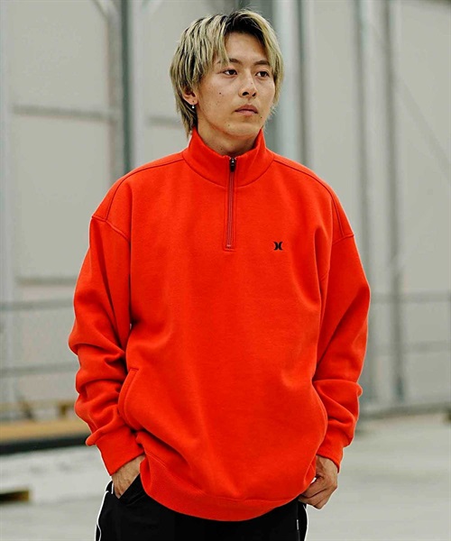 【マトメガイ対象】Hurley/ハーレー M OVRSZ SH SWEAT PO 1/4 ZIP メンズ トレーナー スウェット ハーフジップ オーバーサイズ スカルヘッド MFF2312021(VML-M)