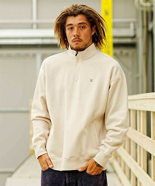 【マトメガイ対象】Hurley/ハーレー M OVRSZ SH SWEAT PO 1/4 ZIP メンズ トレーナー スウェット ハーフジップ オーバーサイズ スカルヘッド MFF2312021(CGY-M)