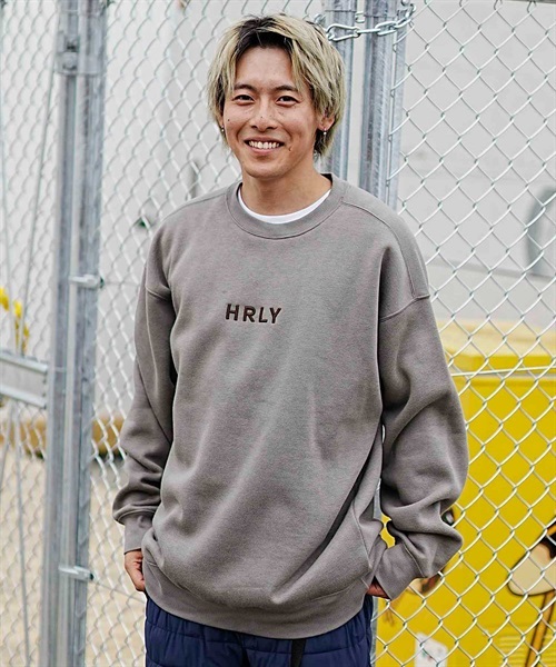 Hurley/ハーレー M OVRSZ EMB HRLY SWEAT CREW メンズ トレーナー スウェット クルー オーバーサイズ エンブロイダリー MFL2312014(BLK-M)