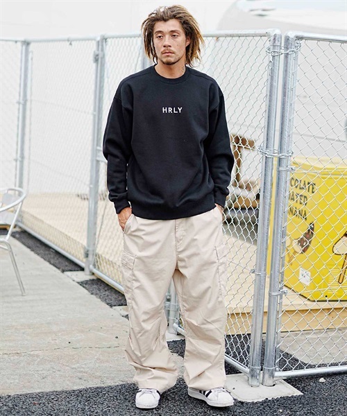 【マトメガイ対象】Hurley/ハーレー M OVRSZ EMB HRLY SWEAT CREW メンズ トレーナー スウェット クルー オーバーサイズ エンブロイダリー MFL2312014(SKHK-M)