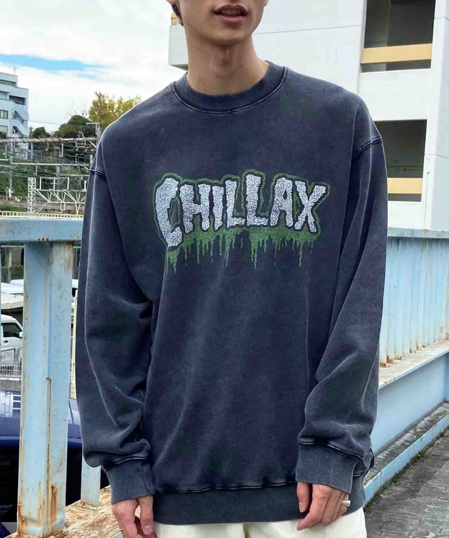 CHILLAX/チラックス メンズ スウェットトレーナー バンドTEE オーバーサイズ 234OO1TR093CL(BLK-1-M)